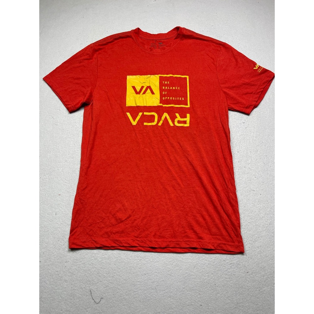 RVCA Surf Shirt 100% Polyester Red Graphic Large Mens
